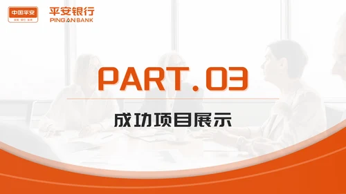 橙色平安银行工作总结PPT模板