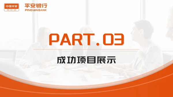 橙色平安银行工作总结PPT模板