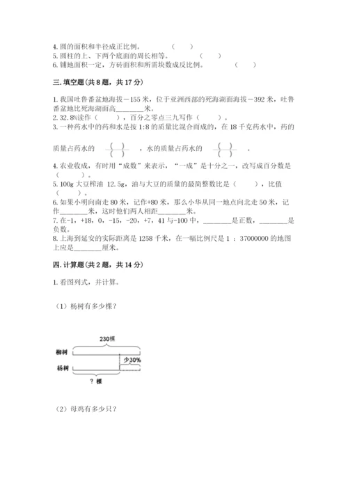 三明市明溪县六年级下册数学期末测试卷新版.docx