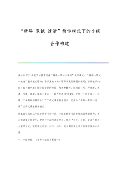 精导-双试-速清教学模式下的小组合作构建.docx