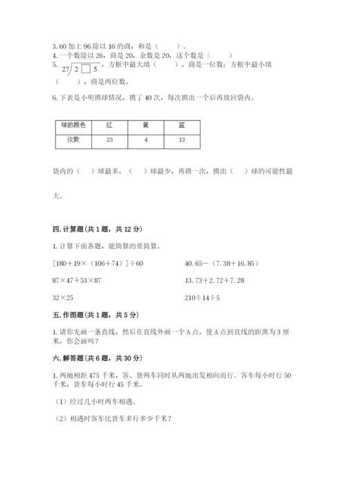 苏教版四年级上册数学期末测试卷（重点）.docx