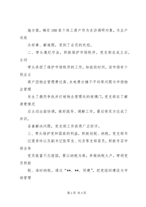 市场个私协分会非公党建工作情况汇报 (2).docx