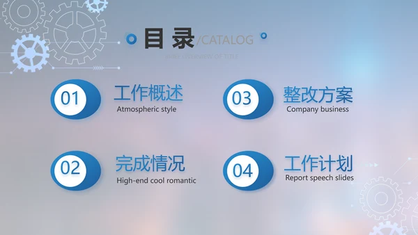 蓝色大气项目工作情况汇报计划PPT