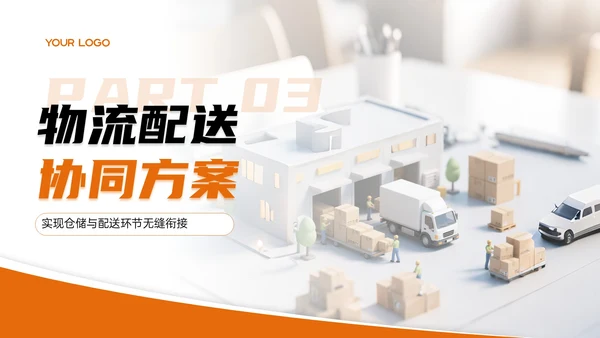 橙色物流企业部门汇报会议PPT模板