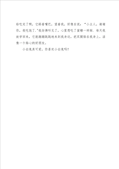 小白兔写物作文