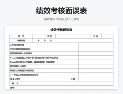 绩效考核面谈表