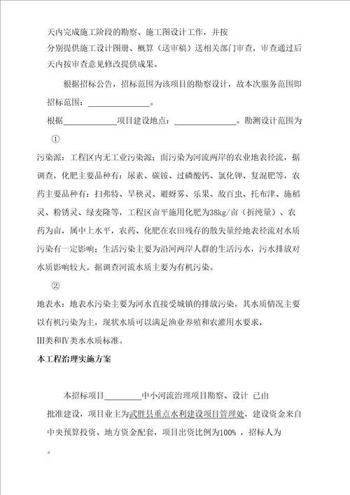 投标中小河流勘察设计大纲完整版