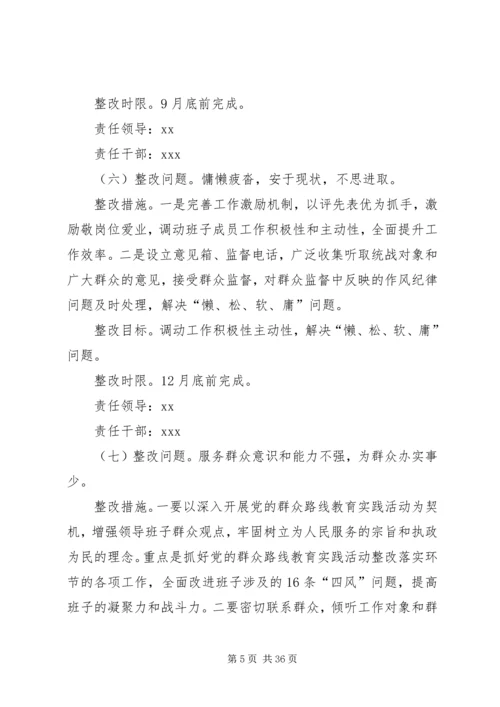 党的群众路线教育实践活动领导班子整改落实方案.docx