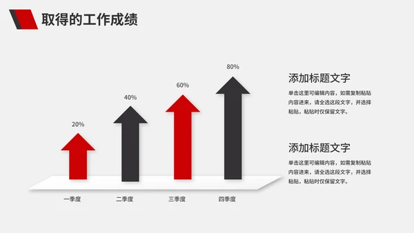 红色商务工作总结计划PPT模板