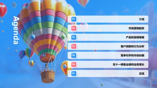 蓝色3D创意酷炫双十一营销策划PPT模板