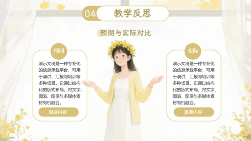 黄色小清新教学通用PPT模板