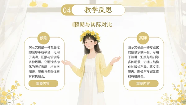 黄色小清新教学通用PPT模板