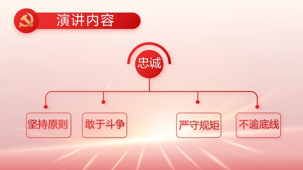 红色党建党支部党员大会工作总结动态PPT