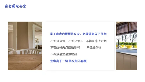 蓝色简约商务大学生宿舍用电安全PPT课件