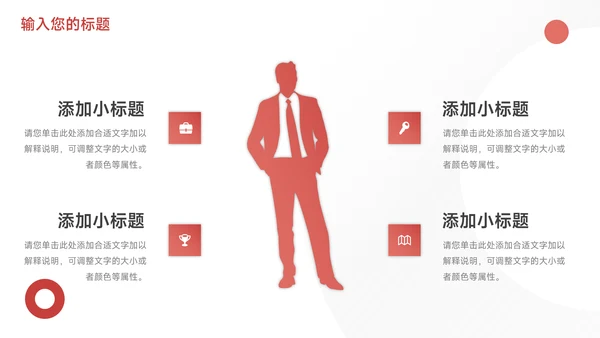 红色简洁员工职业规划PPT模板