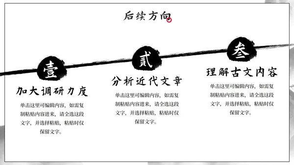 极简国风水墨中文系毕业答辩PPT模板