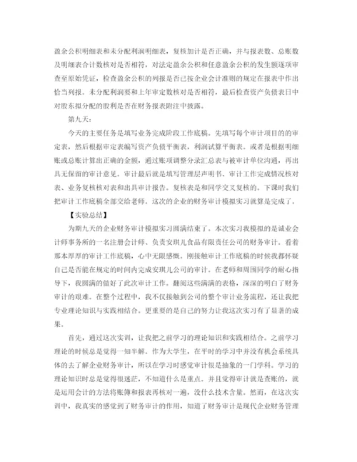 精编之财务审计实习计划范文.docx