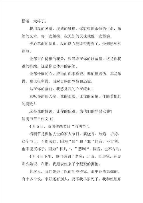 清明节节日作文