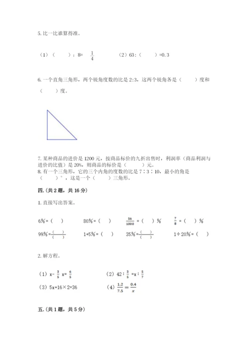 人教版六年级数学小升初试卷附完整答案（名师系列）.docx