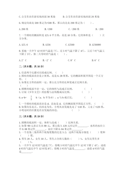 人教版六年级数学小升初试卷附完整答案【网校专用】.docx