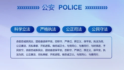 蓝色大气民警年终工作总结动态PPT