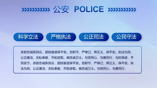 蓝色大气民警年终工作总结动态PPT