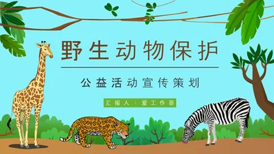 野生动物保护公益活动PPT模板