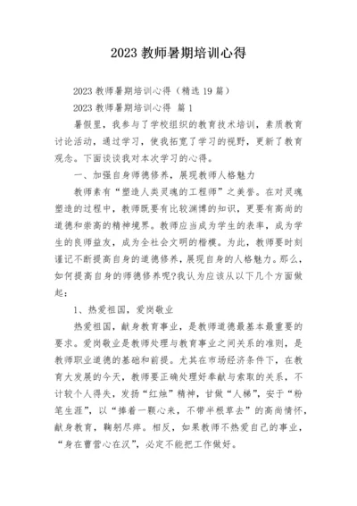 2023教师暑期培训心得.docx