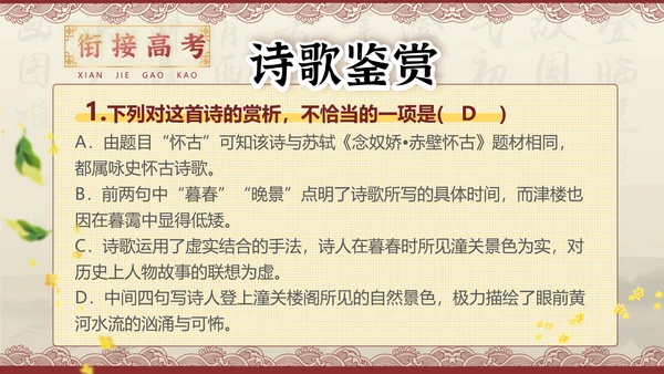 桂枝香金陵怀古诗歌鉴赏解析PPT模板