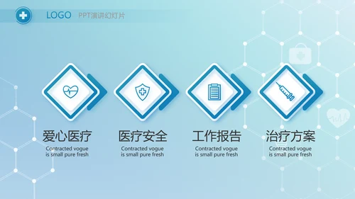 蓝色医疗智慧数字手术室动态PPT