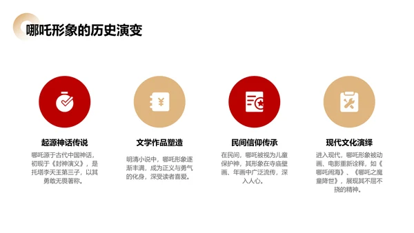 红色插画风开学第一课之哪吒电影精神解析