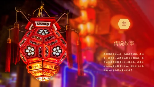 迎年小年灯笼通用PPT模板