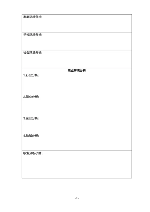 大学生职业生涯规划书详细版格式