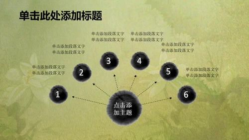 古韵绿色清新水墨荷花ppt动态模板