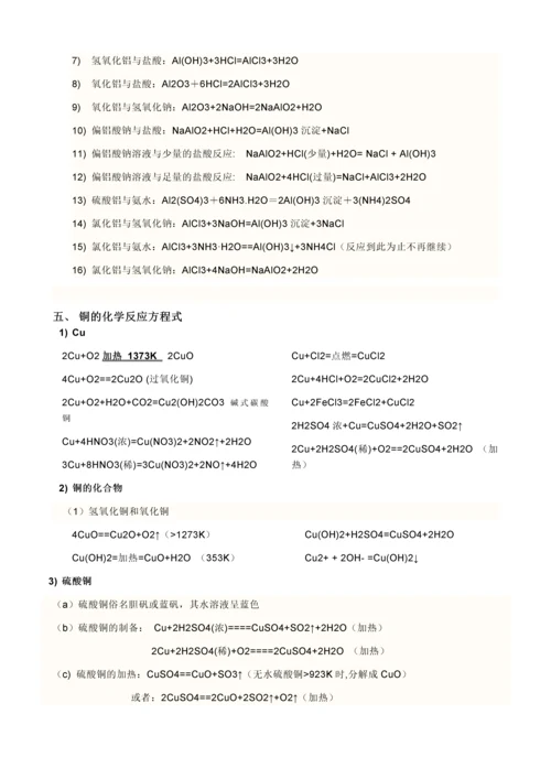 高中化学方程式大全(看完高考绝对给力).docx