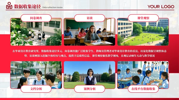 红色系学术风毕业答辩通用PPT模板