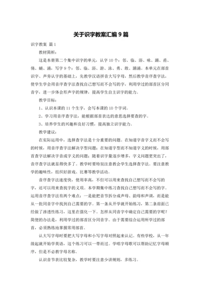 关于识字教案汇编9篇.docx