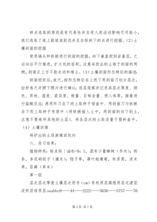 土壤学鹫峰实习报告.docx