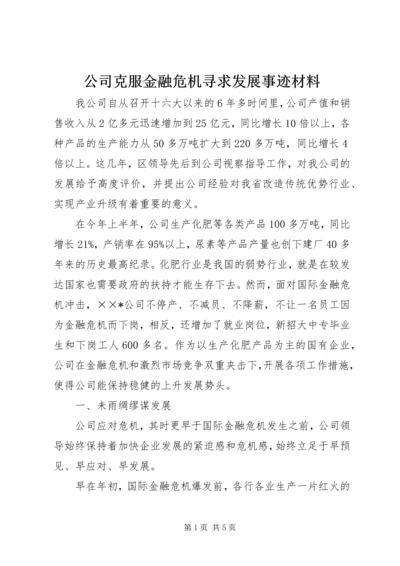 公司克服金融危机寻求发展事迹材料.docx