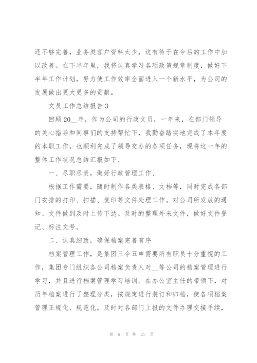 文员工作总结报告十篇.docx