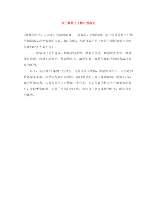 精编之关于新员工工作计划范文.docx