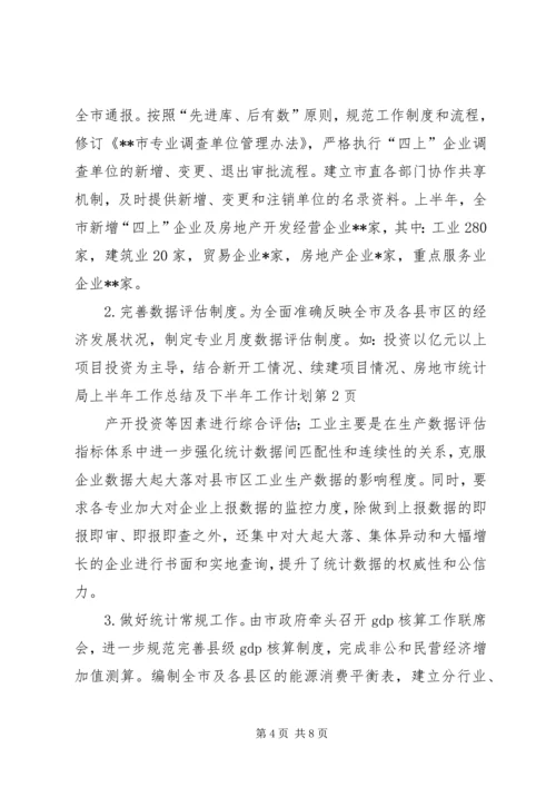 市统计局上半年工作总结及下半年工作计划 (3).docx