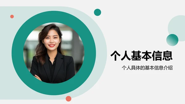 绿色商务风人物介绍通用模板PPT模板
