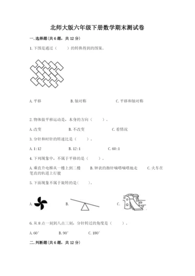 北师大版六年级下册数学期末测试卷【考点提分】.docx