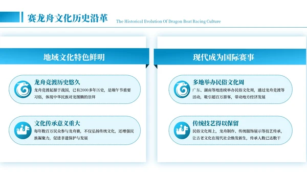 蓝色简约风端午赛龙舟PPT模板