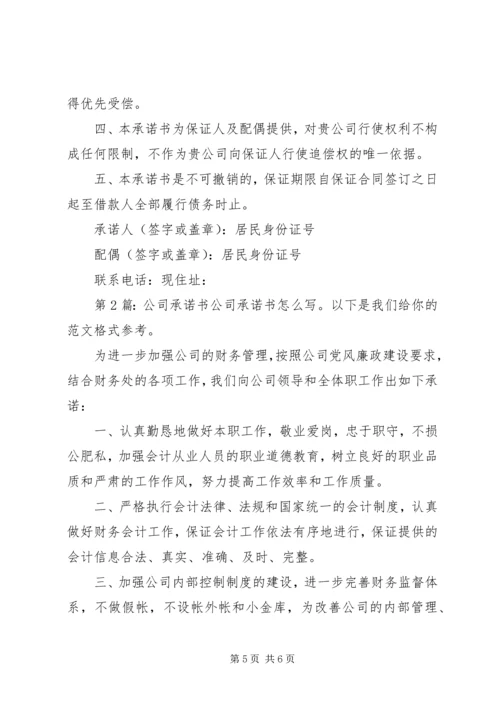 公司承诺书（共6篇）.docx