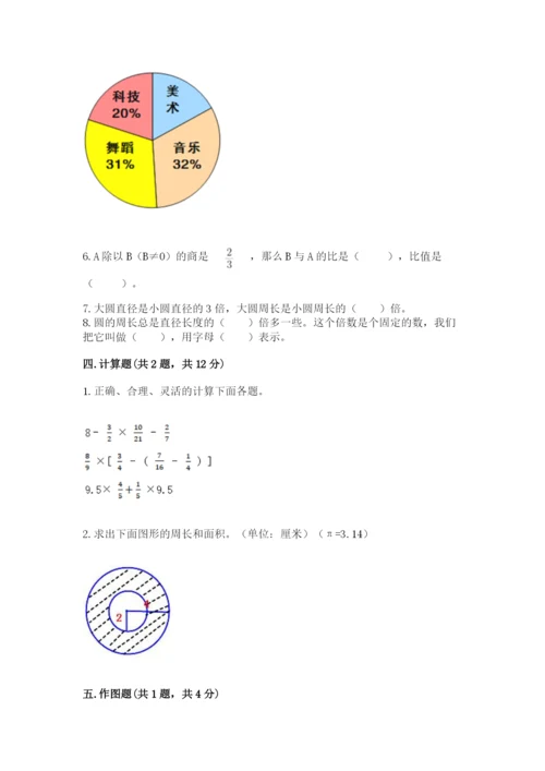 2022人教版六年级上册数学期末考试卷附参考答案（达标题）.docx
