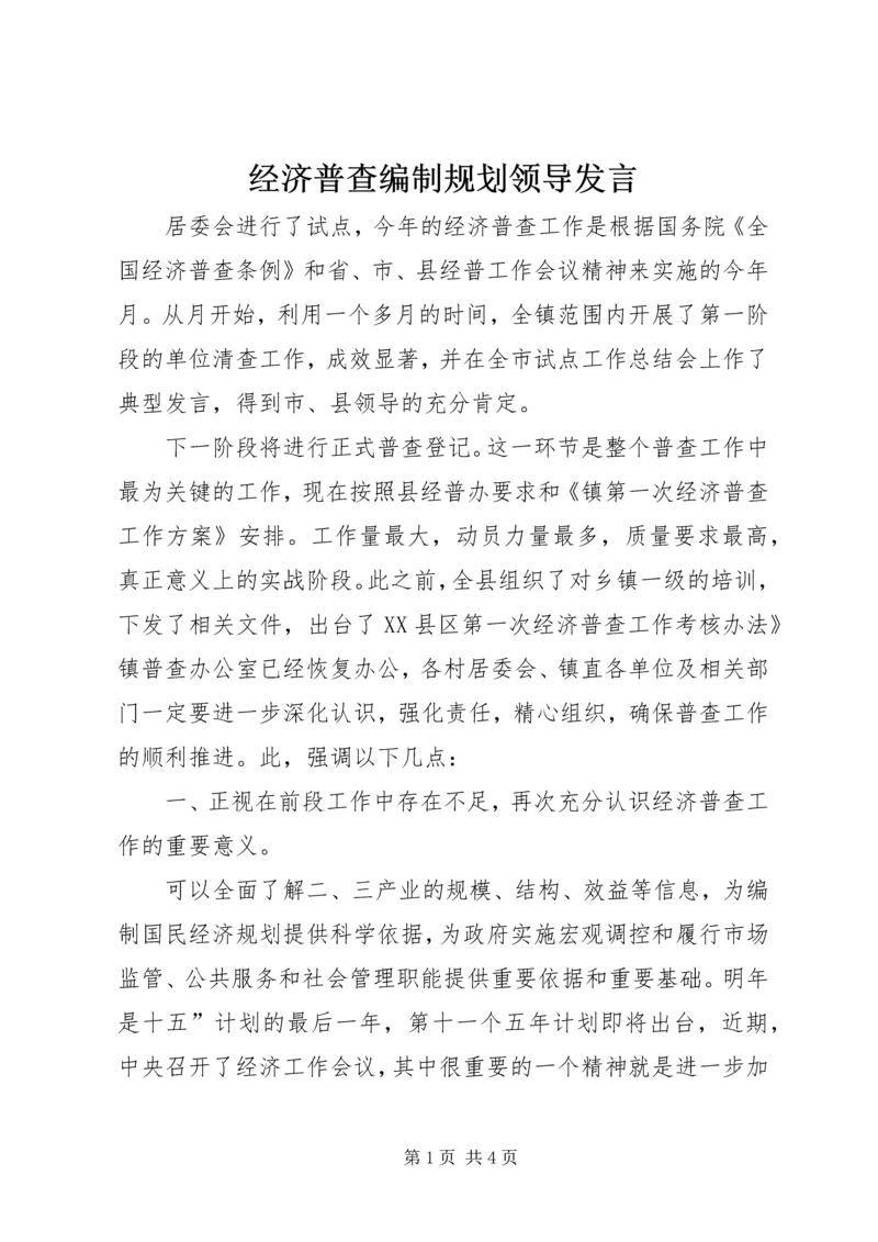 经济普查编制规划领导发言.docx