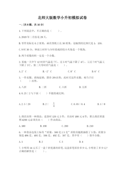 北师大版数学小升初模拟试卷【考点精练】.docx