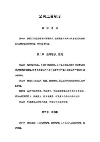 公司工资制度word模板